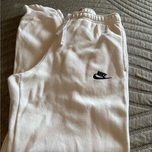 Nike White Sweatpants Joggers with Elastic Waistband